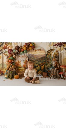 Tło fotograficzne „Leśna jesień – lis i górski krajobraz” | UB_867